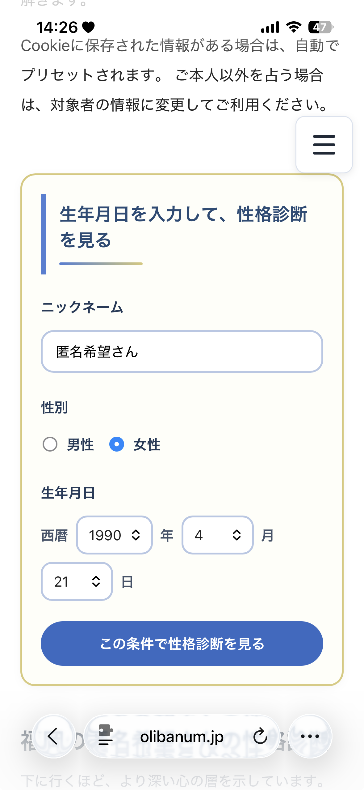 入力画面のイメージ